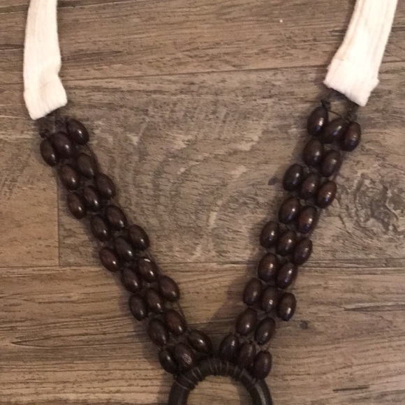 Boho halter top with wood beads tie L - Picture 3 of 3